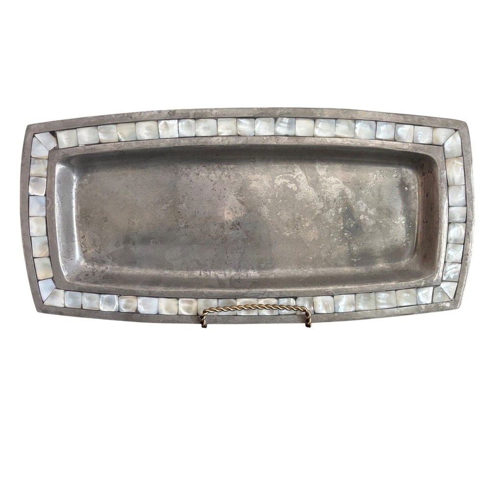 Pottery Barn Barona Tray | Mother of Pearl Inlay | 14.5in Platter